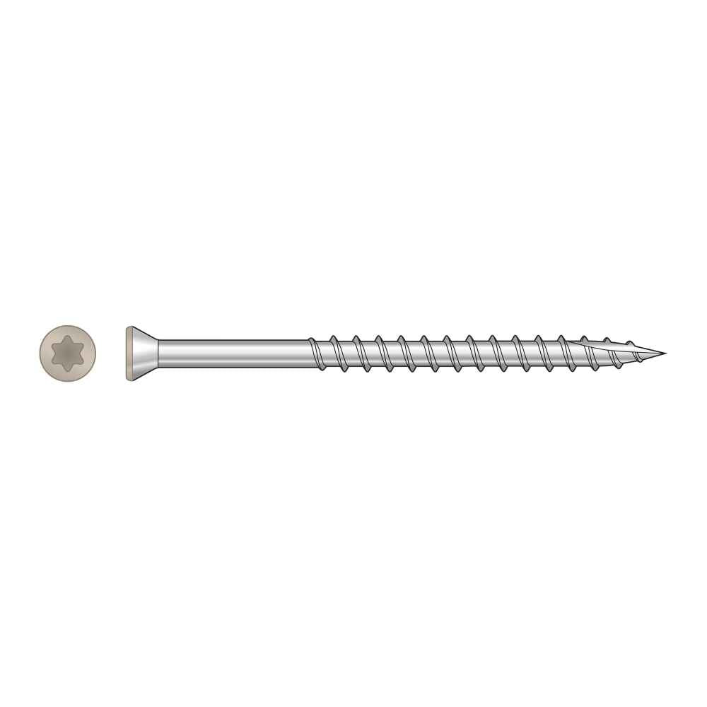 #7 x 214 inch Tan Trim Head Deck Screw 305 Stainless Steel Pkg 1750