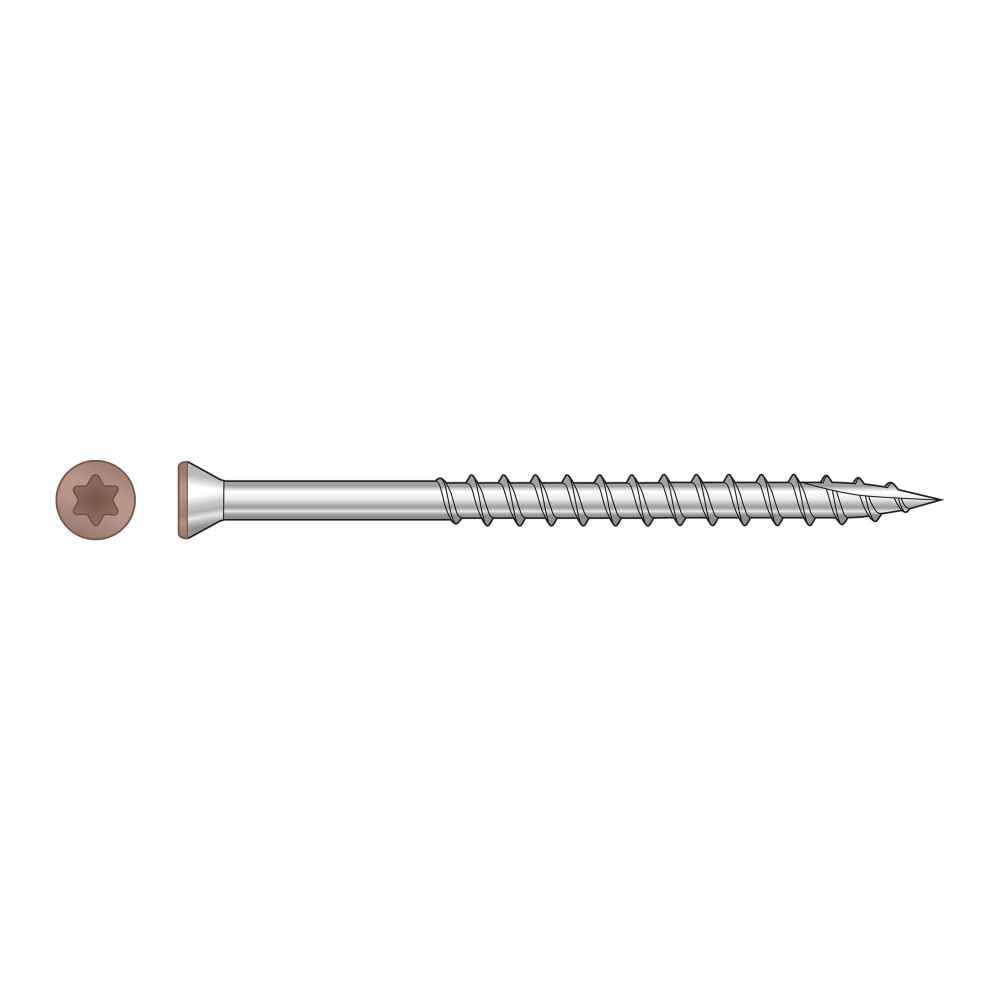 #7 x 214 inch Tan 03 Trim Head Deck Screw 305 Stainless Steel Pkg 350