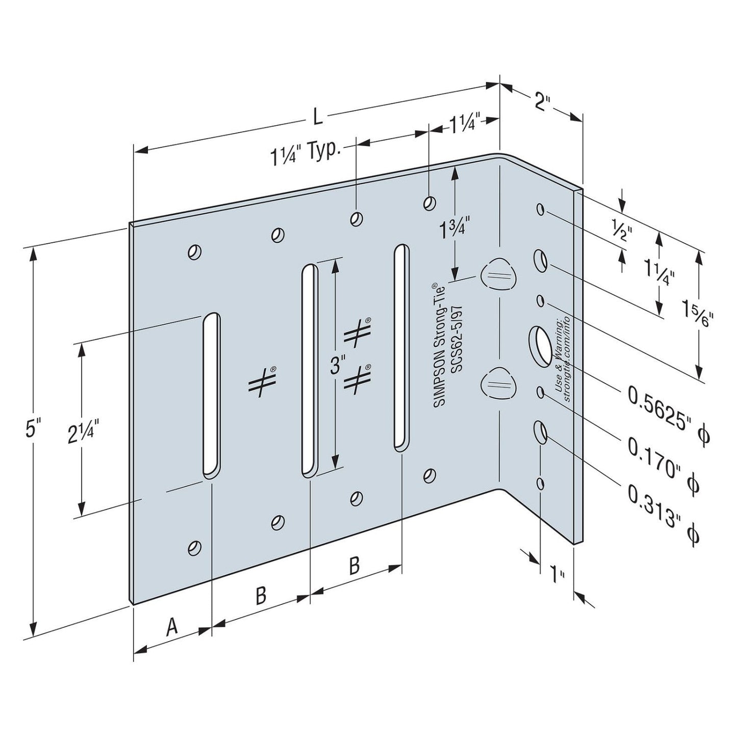 SCS62-5/118 Seismic Bypass Framing Connector