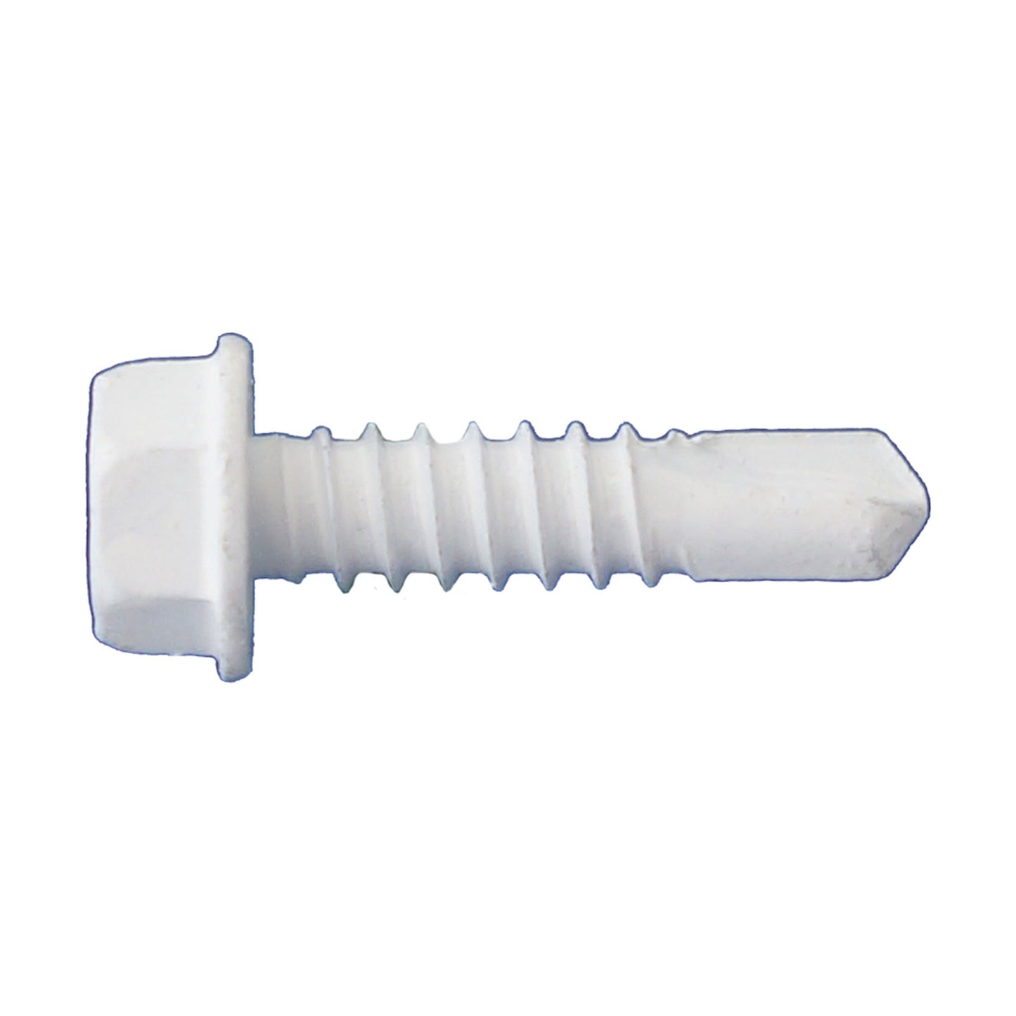 #10 x 3/4" Self-Drilling Metal Screw, Hex Head - White, Pkg 7000