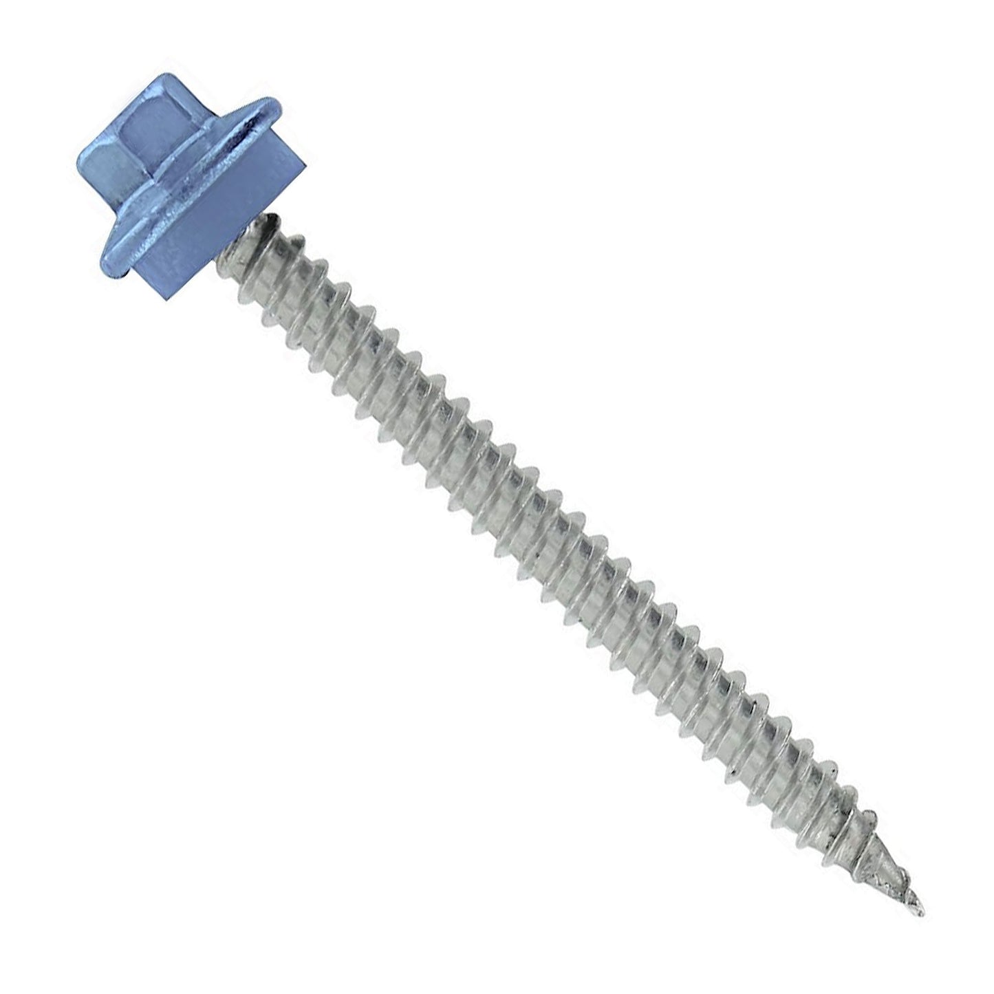 #10 x 2 inch SS Woodbinder Metal Roofing Screw Blue Pkg 250