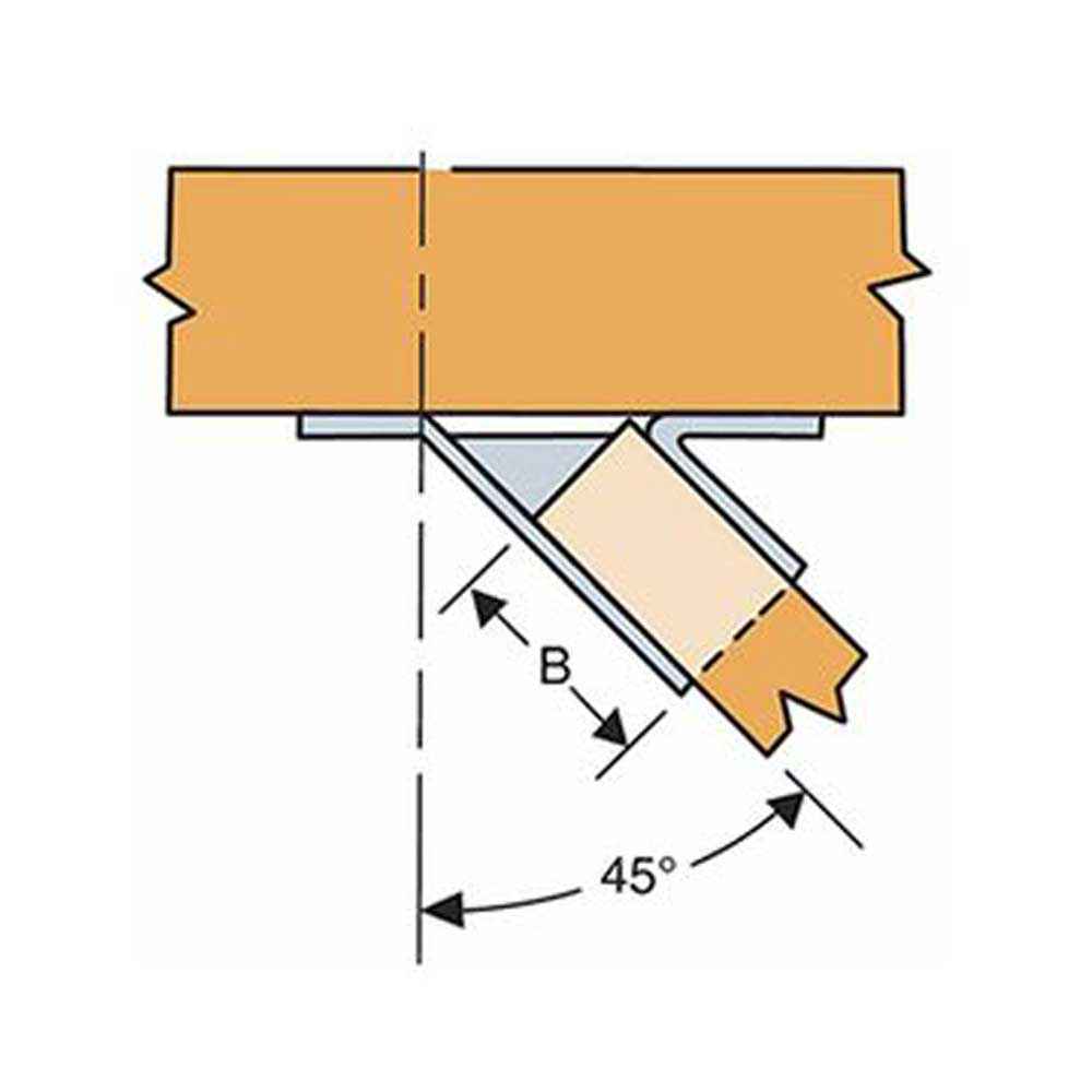 Simpson SUR26Z 2x6 45 Degree Joist Hanger Skewed Right Zmax Finish image 1 of 3 image 2 of 3 image 3 of 3