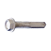 #1224 x 2 inch SelfDrilling #5 Point Metal Screw Hex Head 410 Stainless Pkg 2000