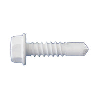 #14 x 1 inch SelfDrilling Metal Screw Hex Head White DaggerGuard Pkg 2500