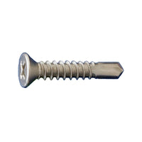 #10 x 34 inch SelfDrilling Metal Screw Phillips Flat Head 410 Stainless Pkg 7500