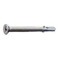 #12 x 212 inch SelfDrilling Metal Screw wWings Phillips Flat Head 410 Stainless Pkg 1500