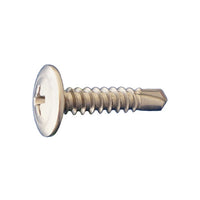 #8 x 1 inch Phillips Modified Truss Wafer SelfDrilling Screw 410 Stainless Pkg 5000