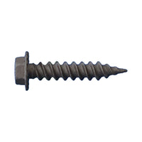 #10 x 2 inch Serrated Hex Head Sheet Metal Screw Bronze DaggerGuard Coating Pkg 2500