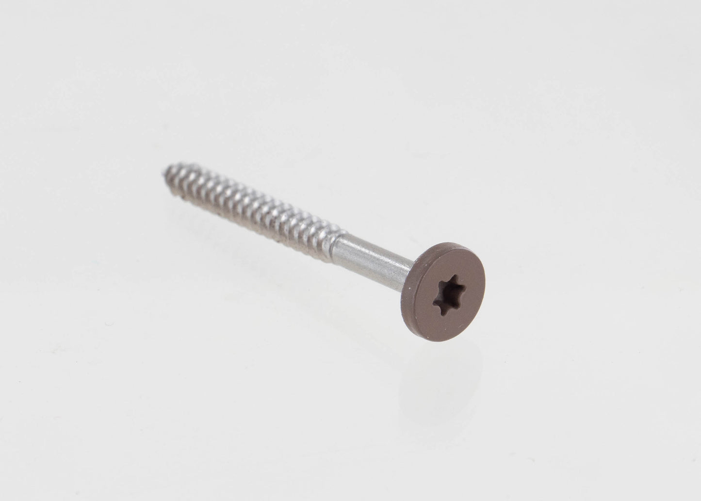 #8 x 1-3/4" Composite Fascia Screws, 316 Stainless Steel - Brown 05, Pkg 75