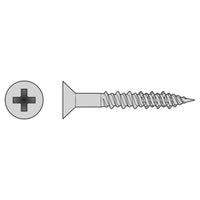 #8 x 1 inch Steel Flat Head Screw 316 Stainless Pkg 1000