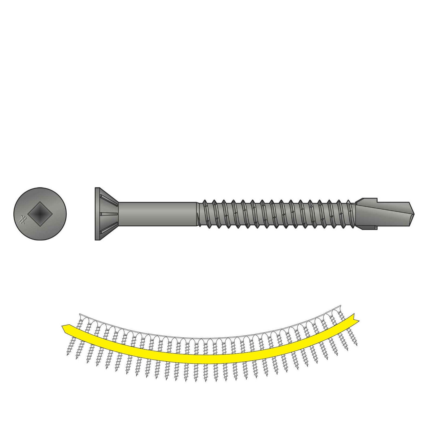 #12 x 238 inch Quik Drive TB SelfDrilling WoodToSteel Screw N2000 Galvanized Pkg 1000 image 1 of 2