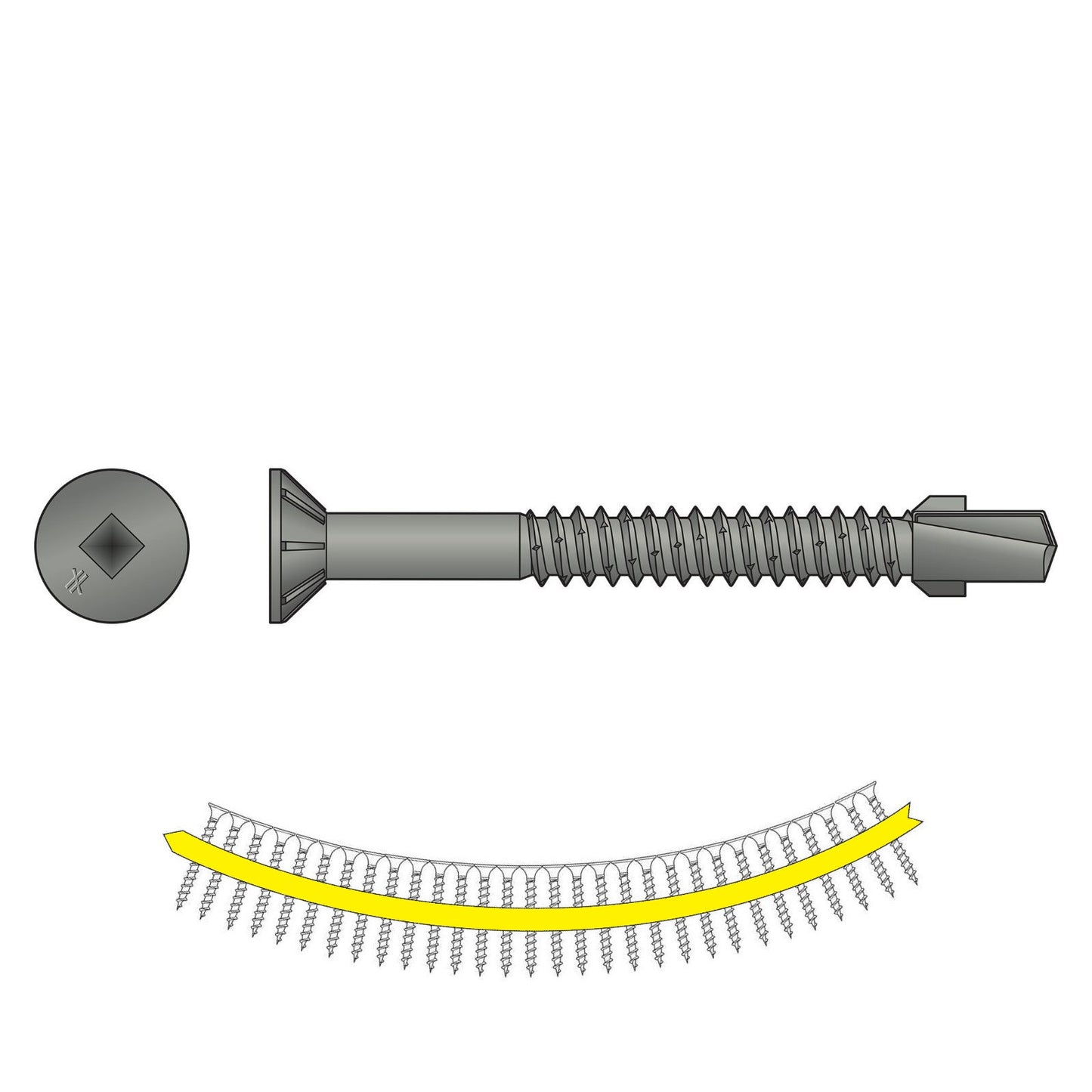 #14 x 134 inch Quik Drive TB SelfDrilling WoodToSteel Screw N2000 Galvanized Pkg 1000 image 1 of 2