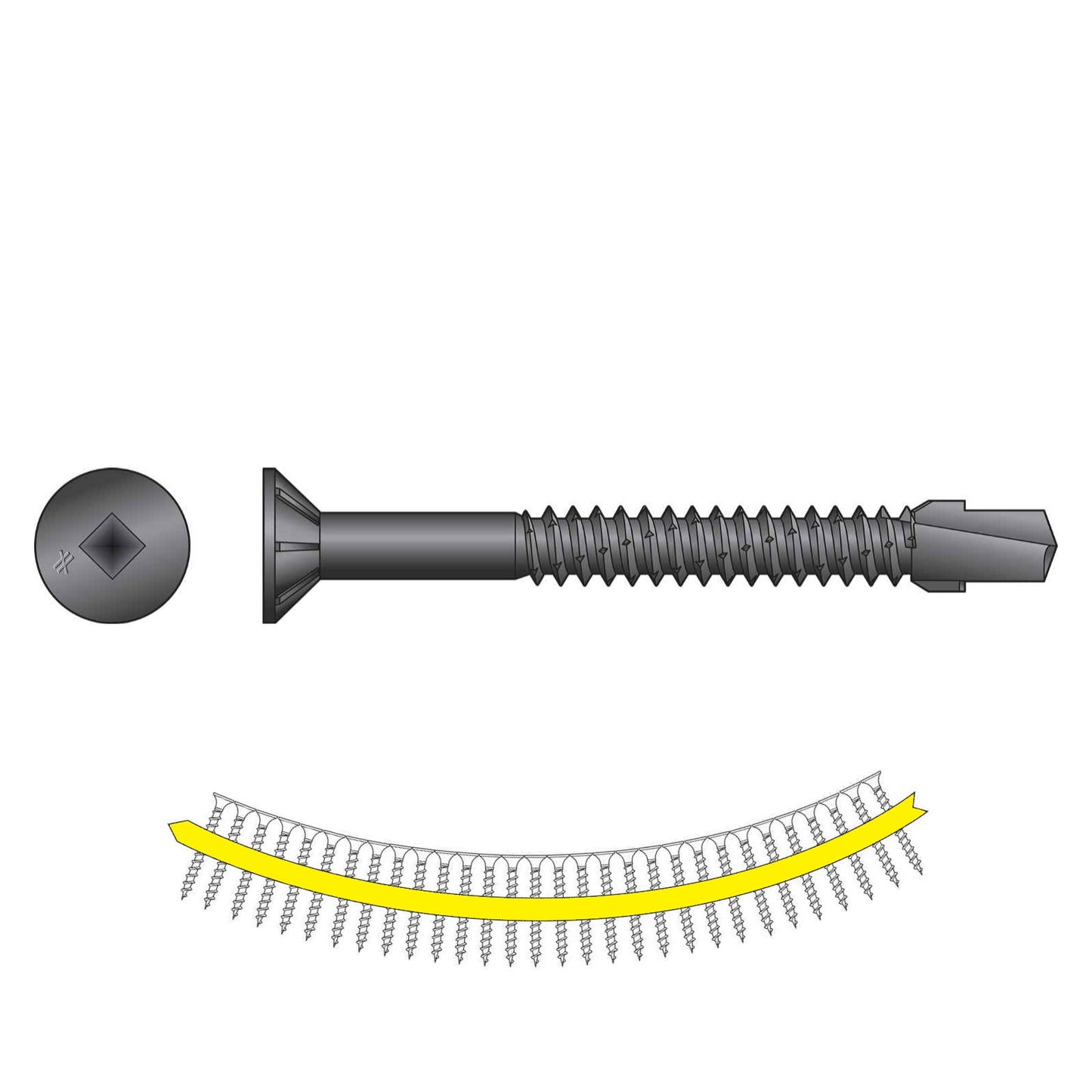#14 x 238 inch Quik Drive TB SelfDrilling WoodToSteel Screw Black Phosphate Pkg 750 image 1 of 2