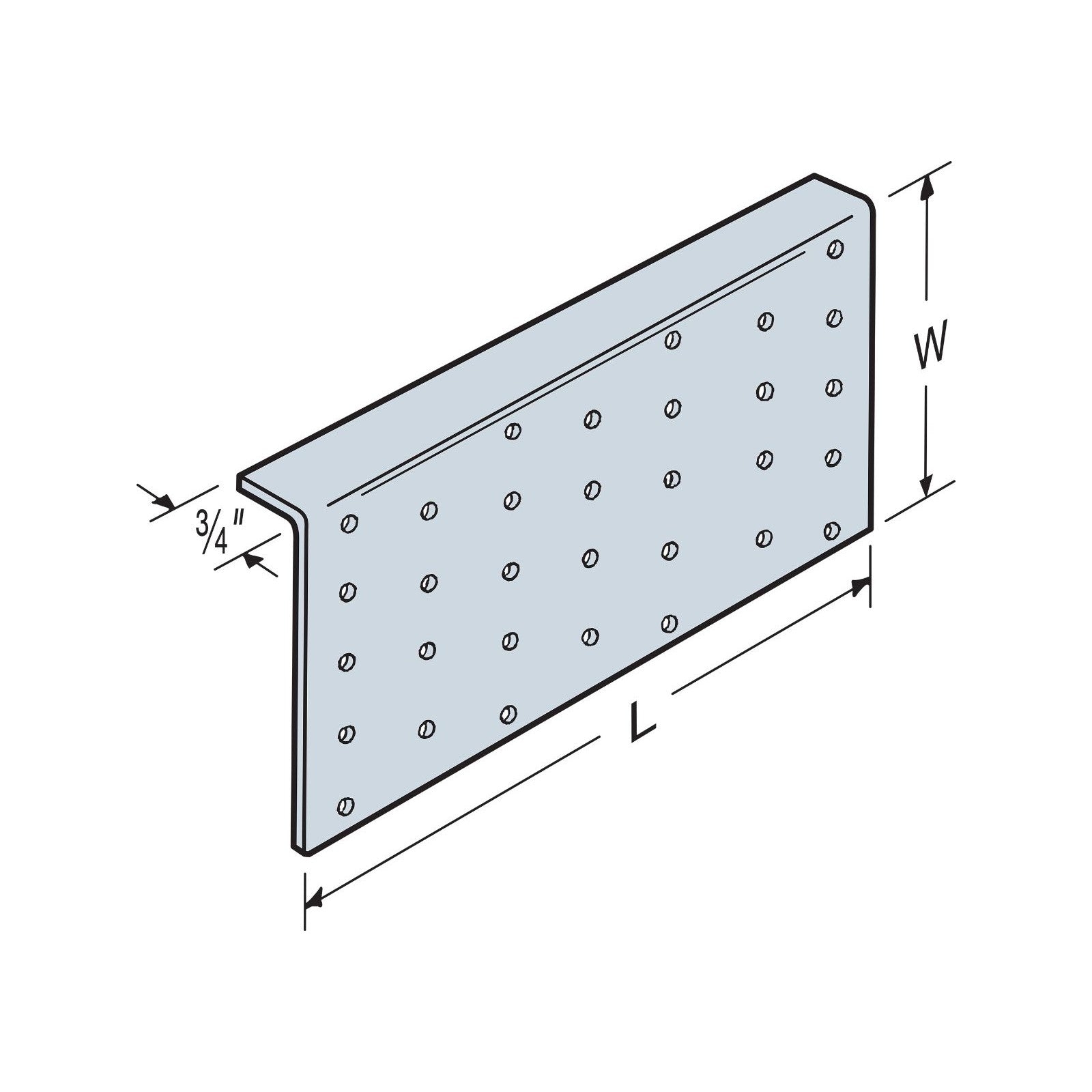 Simpson TPA39 312 inch x 9 inch Flanged Tie Plate G90 Galvanized image 1 of 2