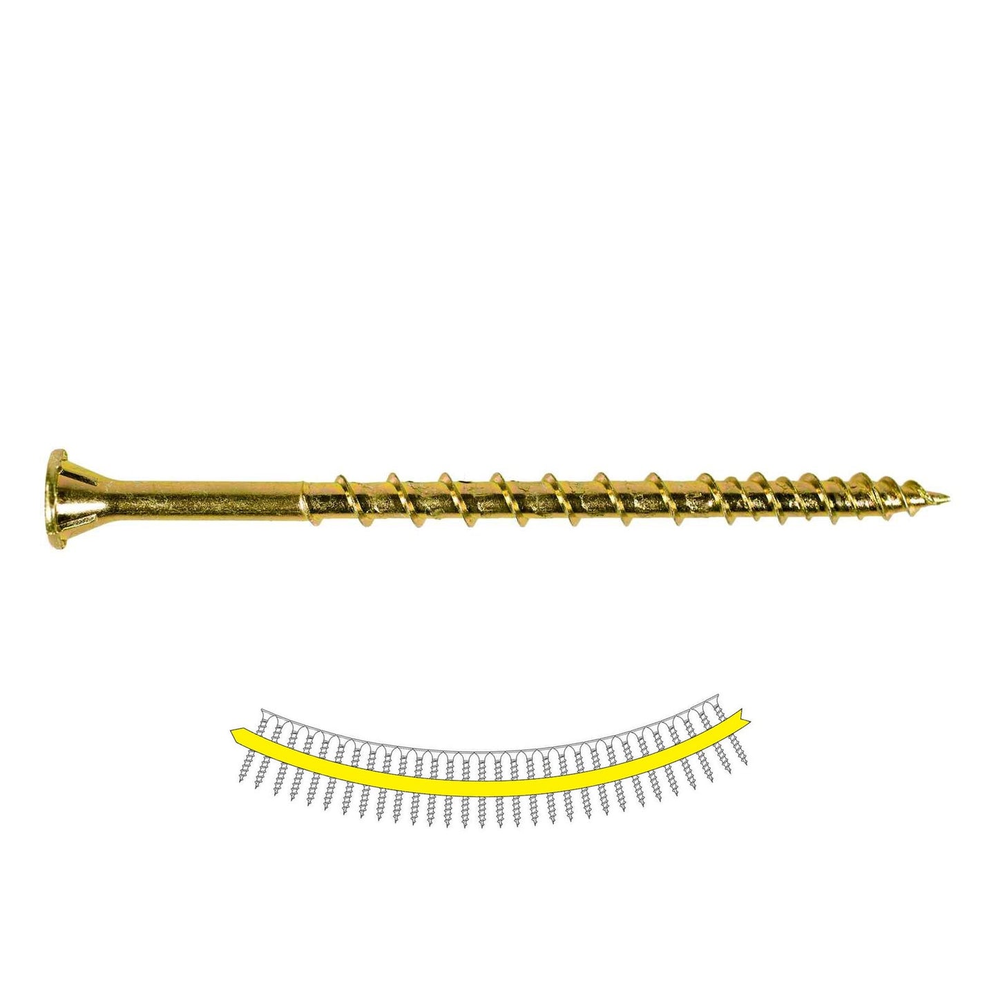 #9 x 3 inch Quik Drive WSV Subfloor Screw Yellow Zinc Pkg 1000 image 1 of 3
