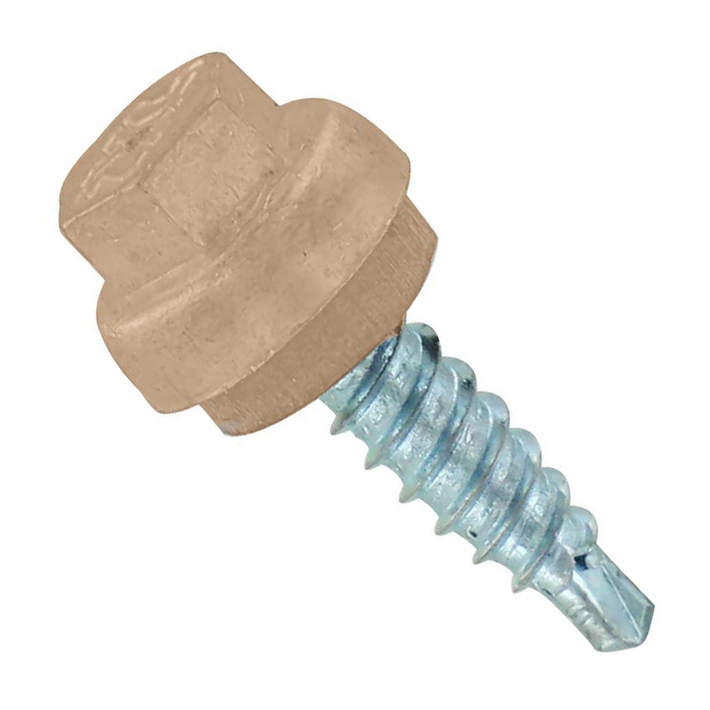 #12 x 3/4 inch ZXL Woodbinder Metal Roofing Stitch Screw Tan Pkg 250 image 1 of 2
