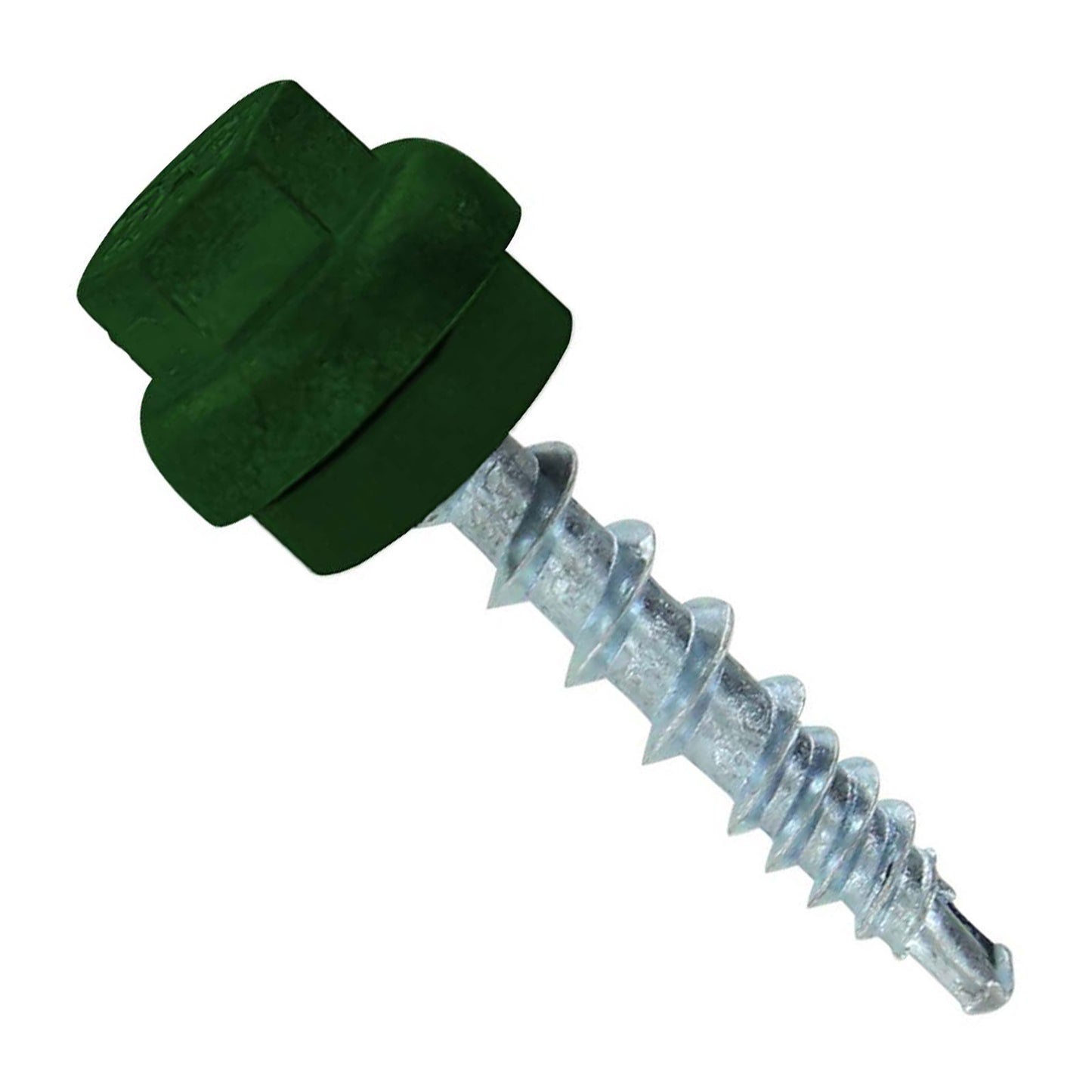 #10 x 1 inch ZXL Woodbinder Metal Roofing Screw Forest Green Pkg 250