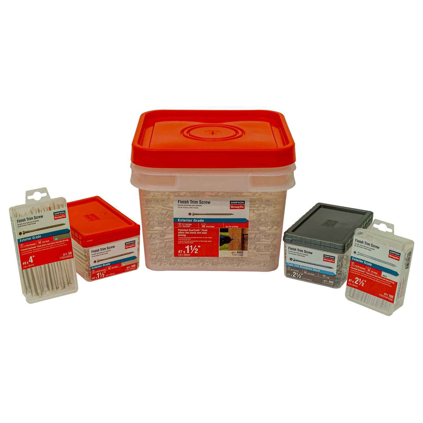 #7 x 1-1/4" Strong-Tie Finish Trim Screw - Tan, Pkg 500