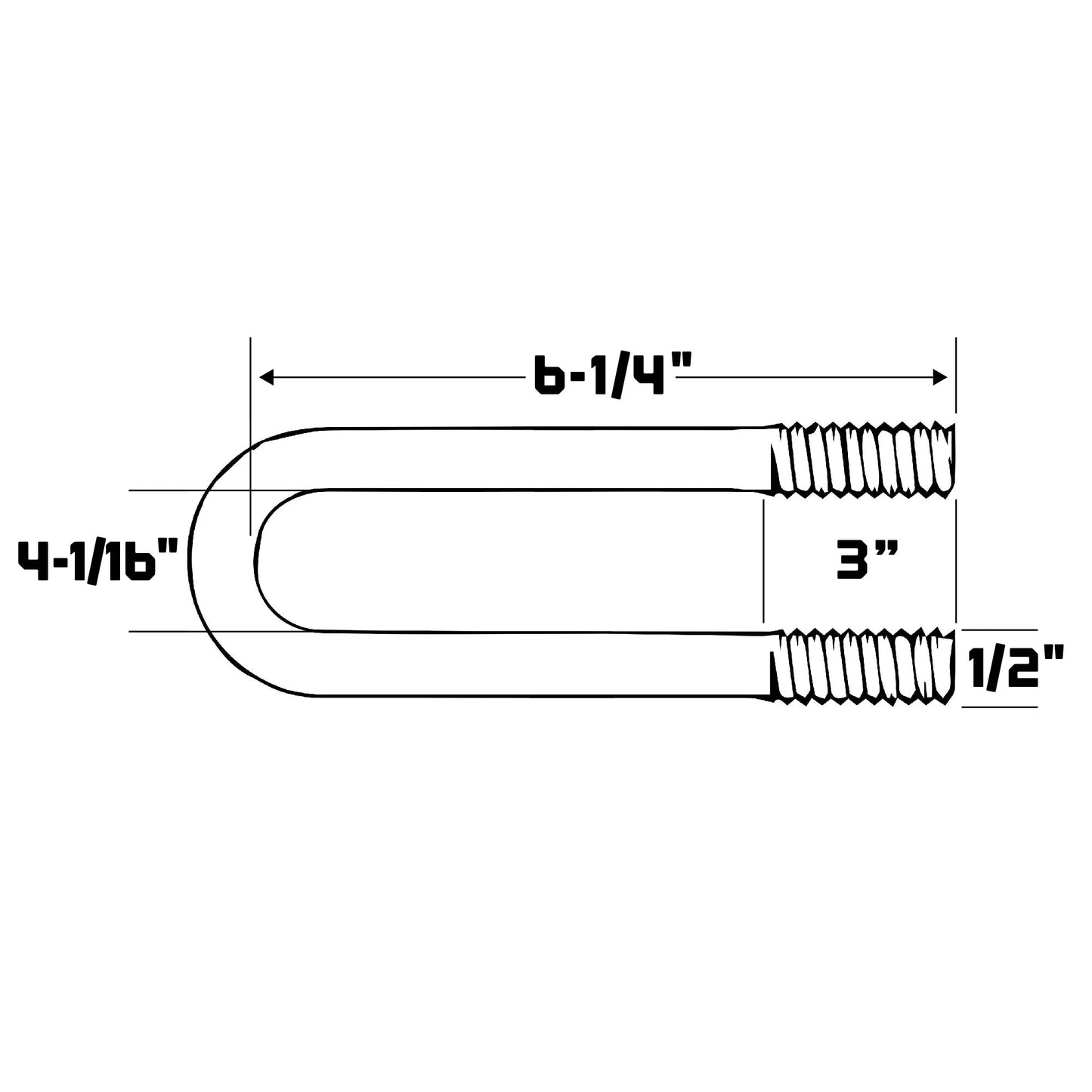 3-1/2" Zinc U Bolt