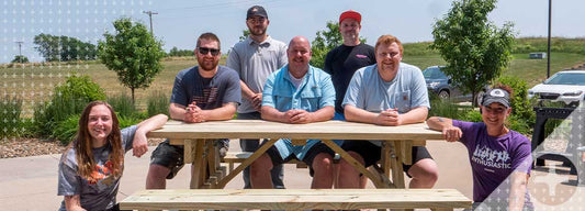 Fasteners Plus team DIY picnic table