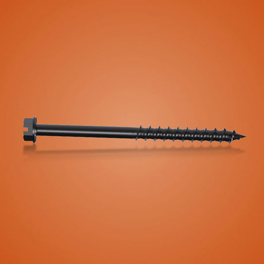 Slotted Hex Black Concrete Screws