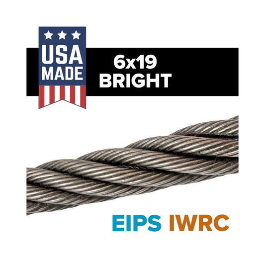 6x19 Bright Steel Wire Rope - IWRC - Domestic