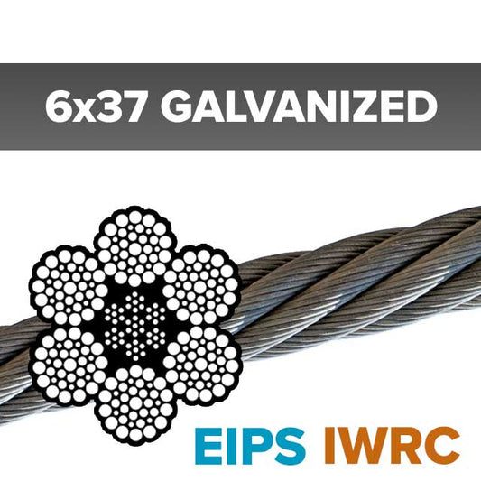 6x37 Galvanized Wire Rope - IWRC