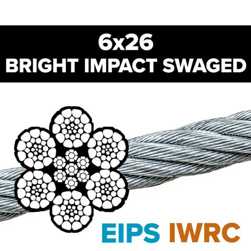 6x26 Impact Swaged Wire Rope - IWRC