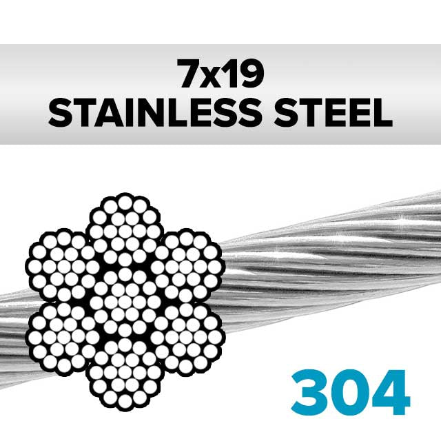 7x19 304 Stainless Steel Aircraft Cable – Fasteners Plus