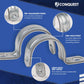 detail graphic for IMC conduit strap: pre-galvanized finished, one-hole strap, light-duty IMC rated