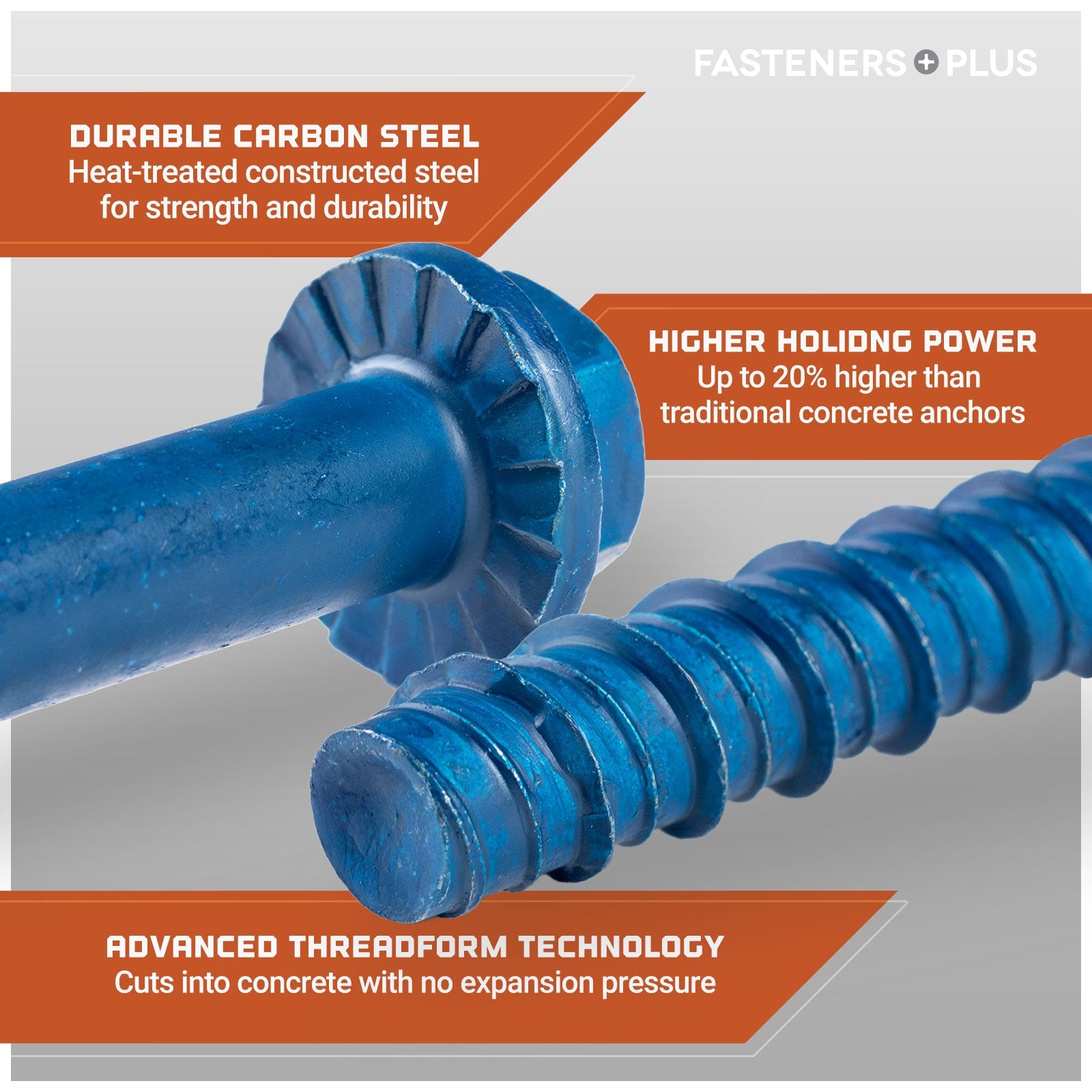 concrete screw anchor with features callouts