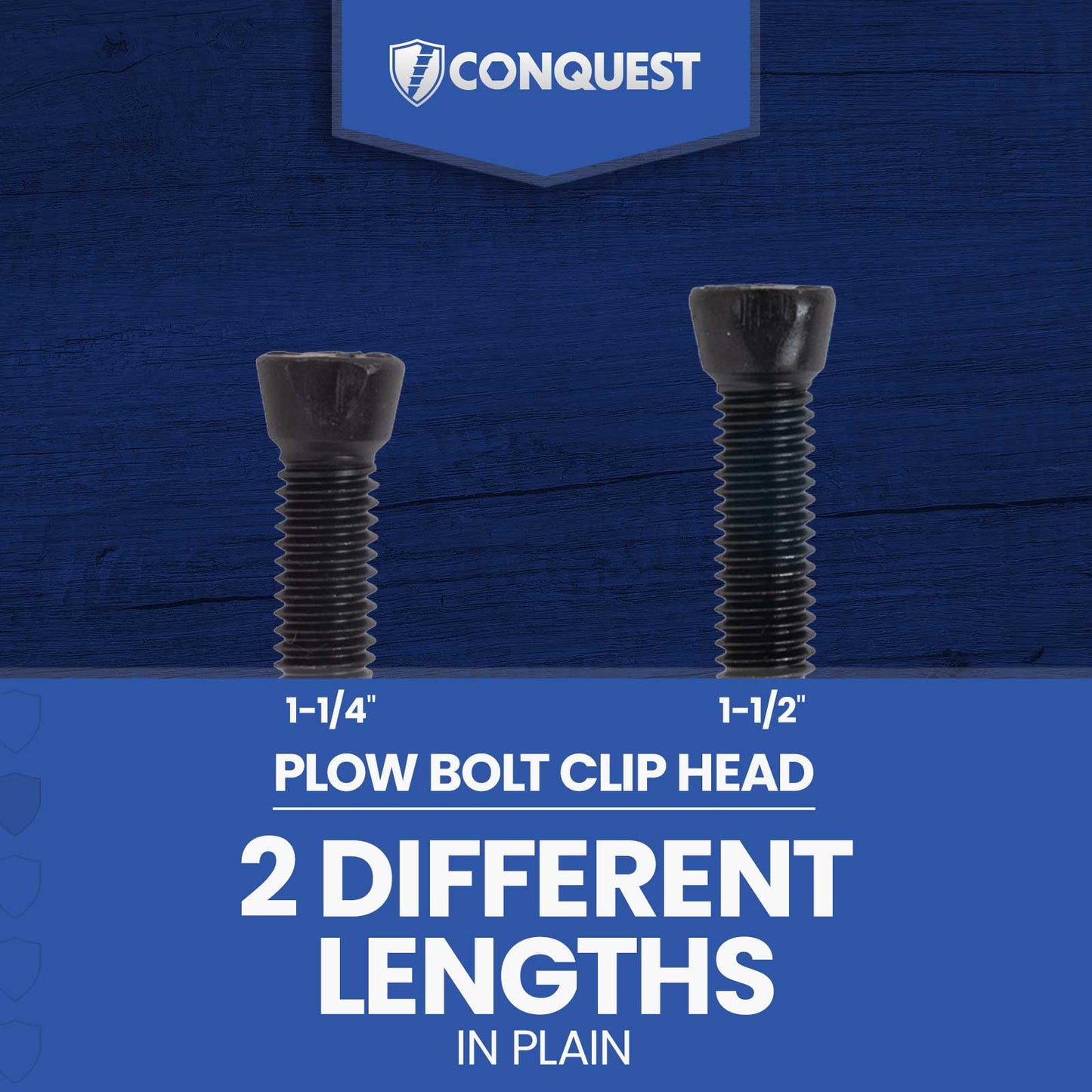 clip head plain plow bolt lengths available