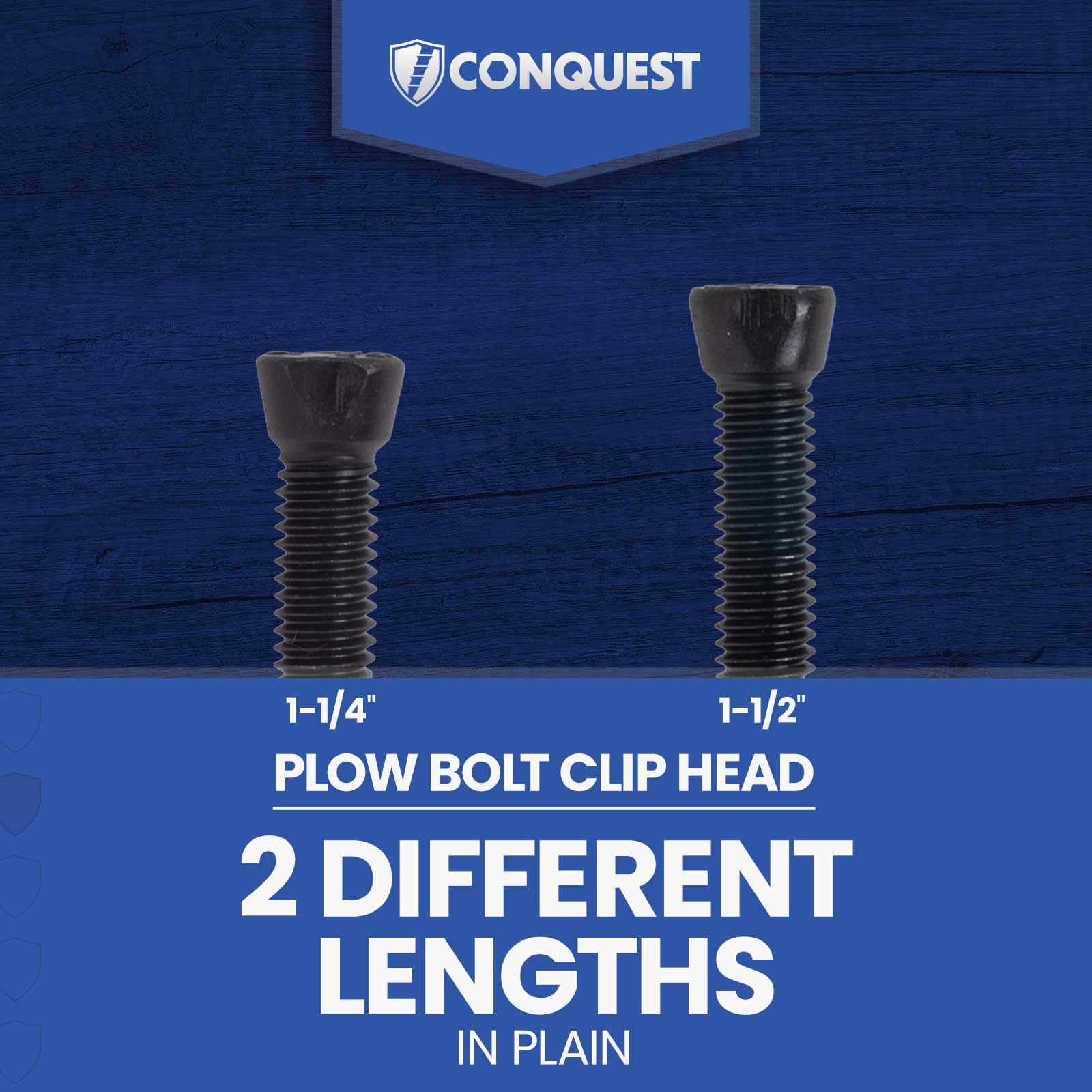 clip head plain plow bolt lengths available