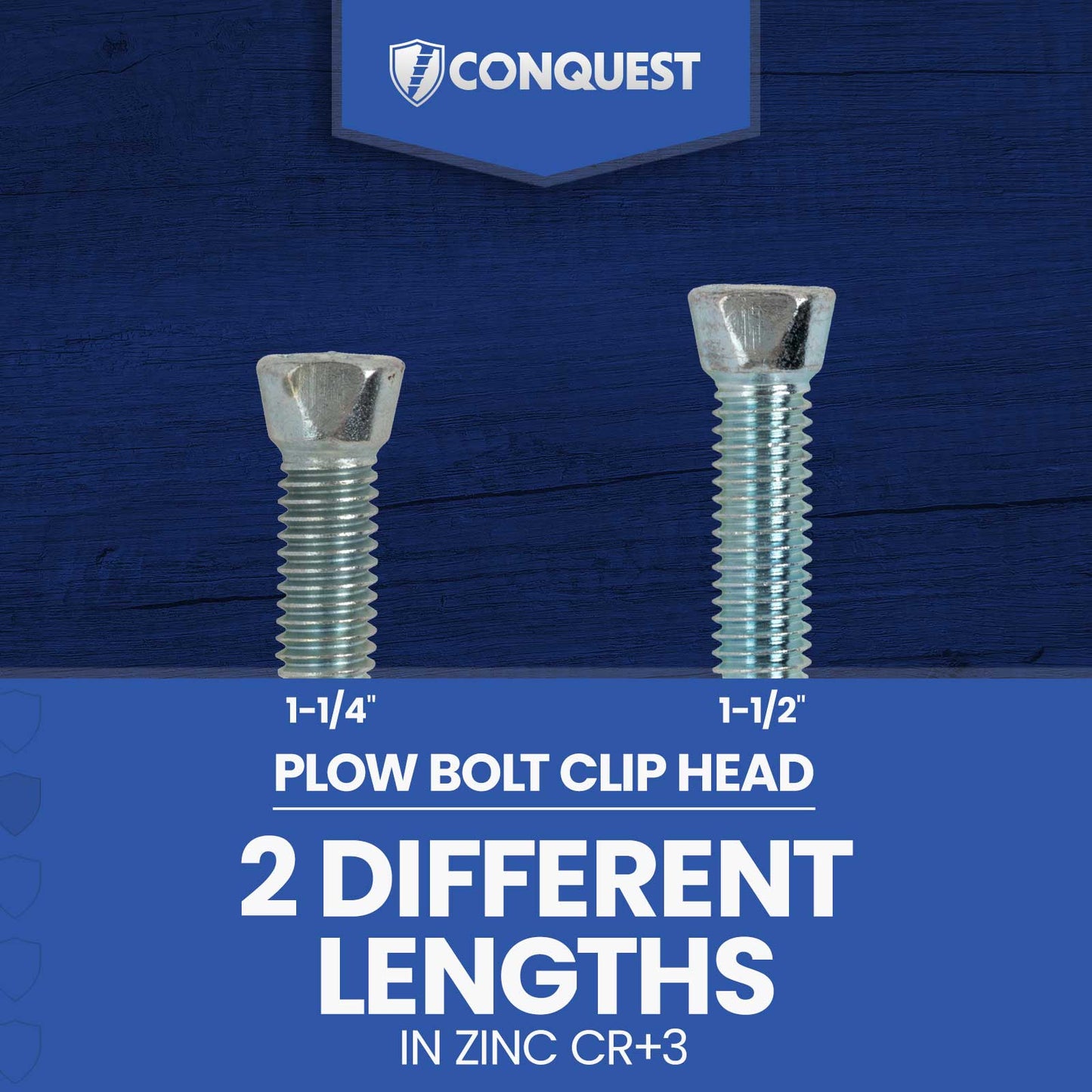 clip head zinc plow bolt lengths available