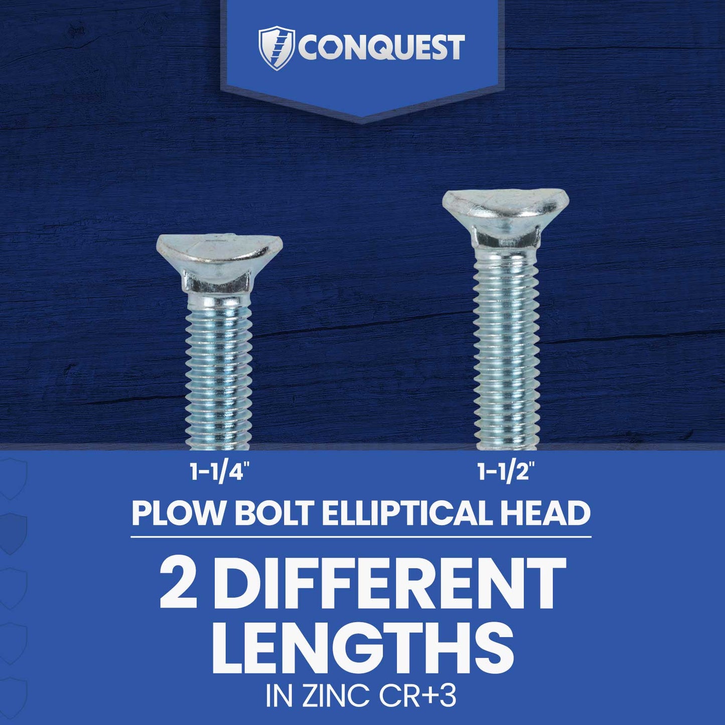 elliptical head zinc plow bolts available lengths