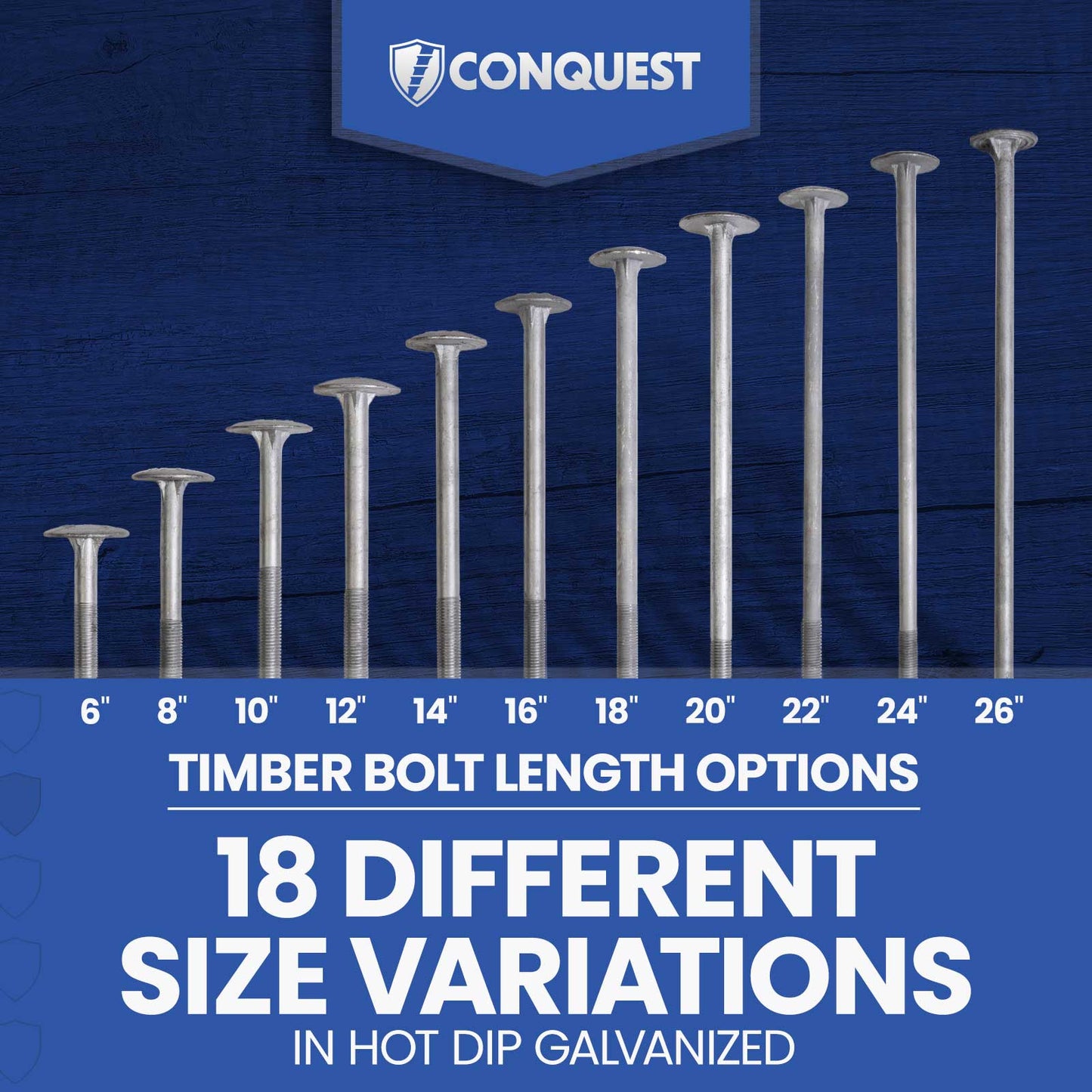 timber bolts 18 different size variations in hot dip galvanized