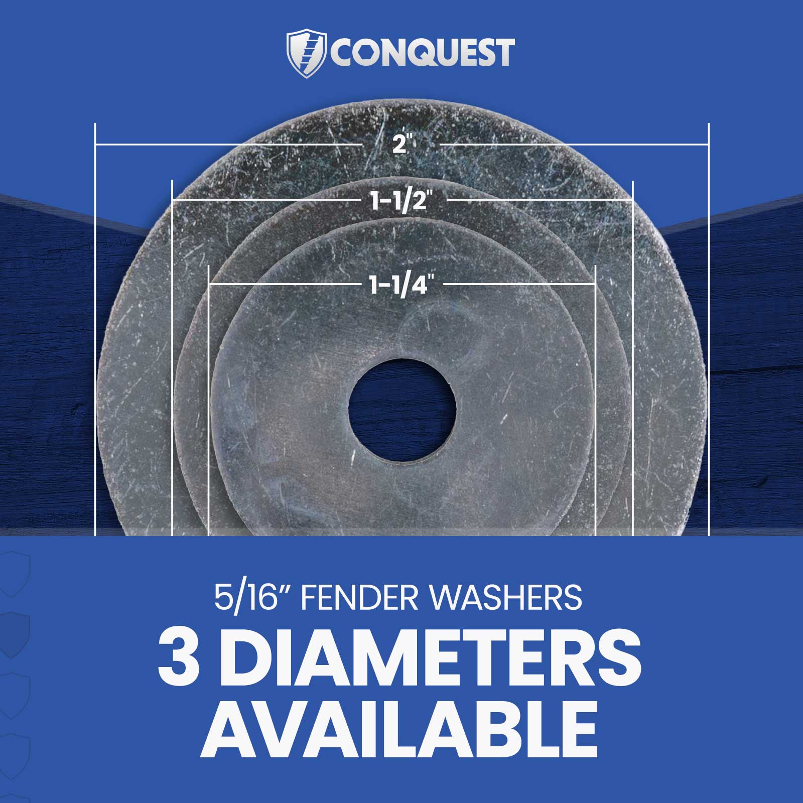 5/16" Fender Washers - 3 Diameters Available