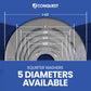 5 diameters available of squirter washers