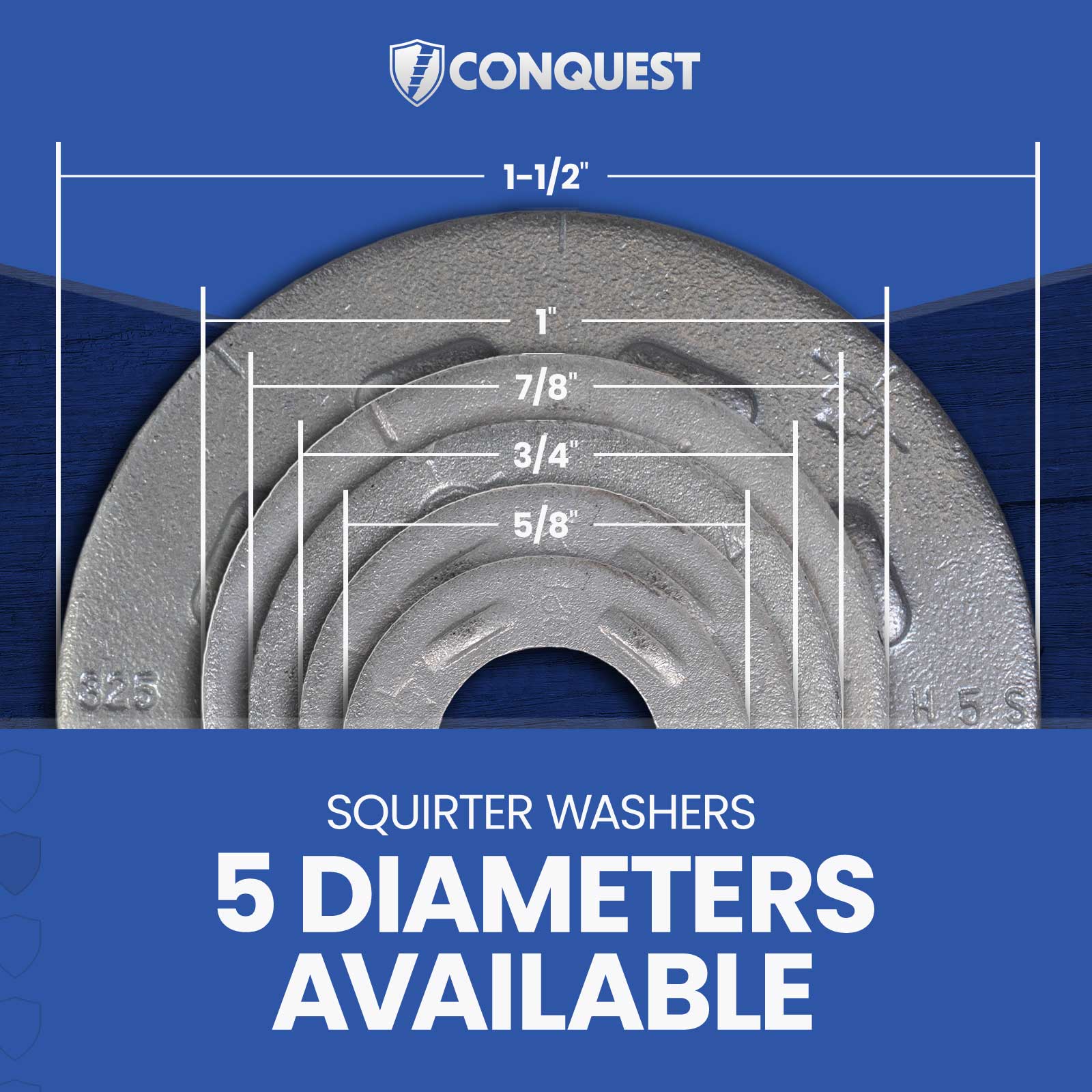 5 diameters available of squirter washers