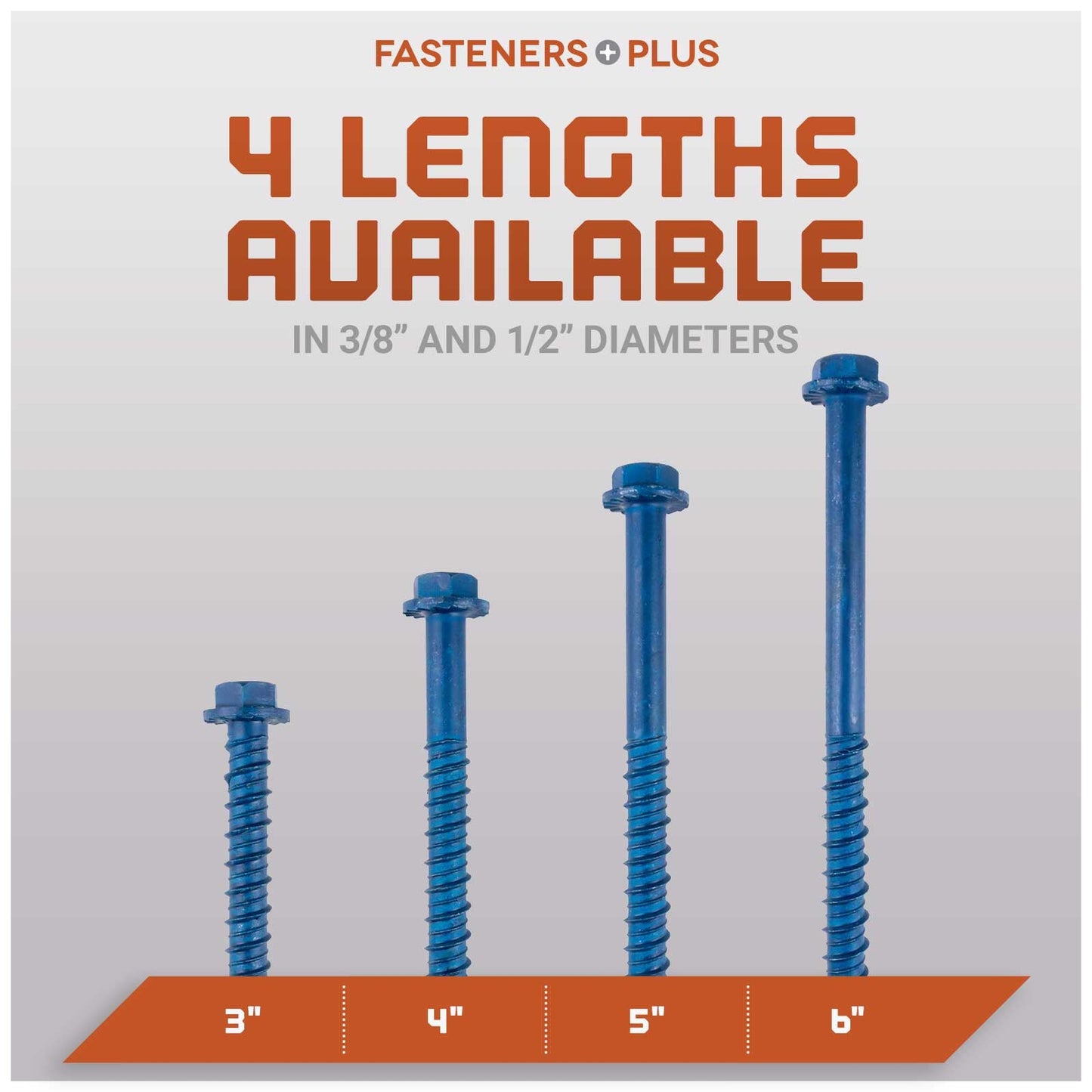 16 different lengths available in 3/8" and 1/2" diameters
