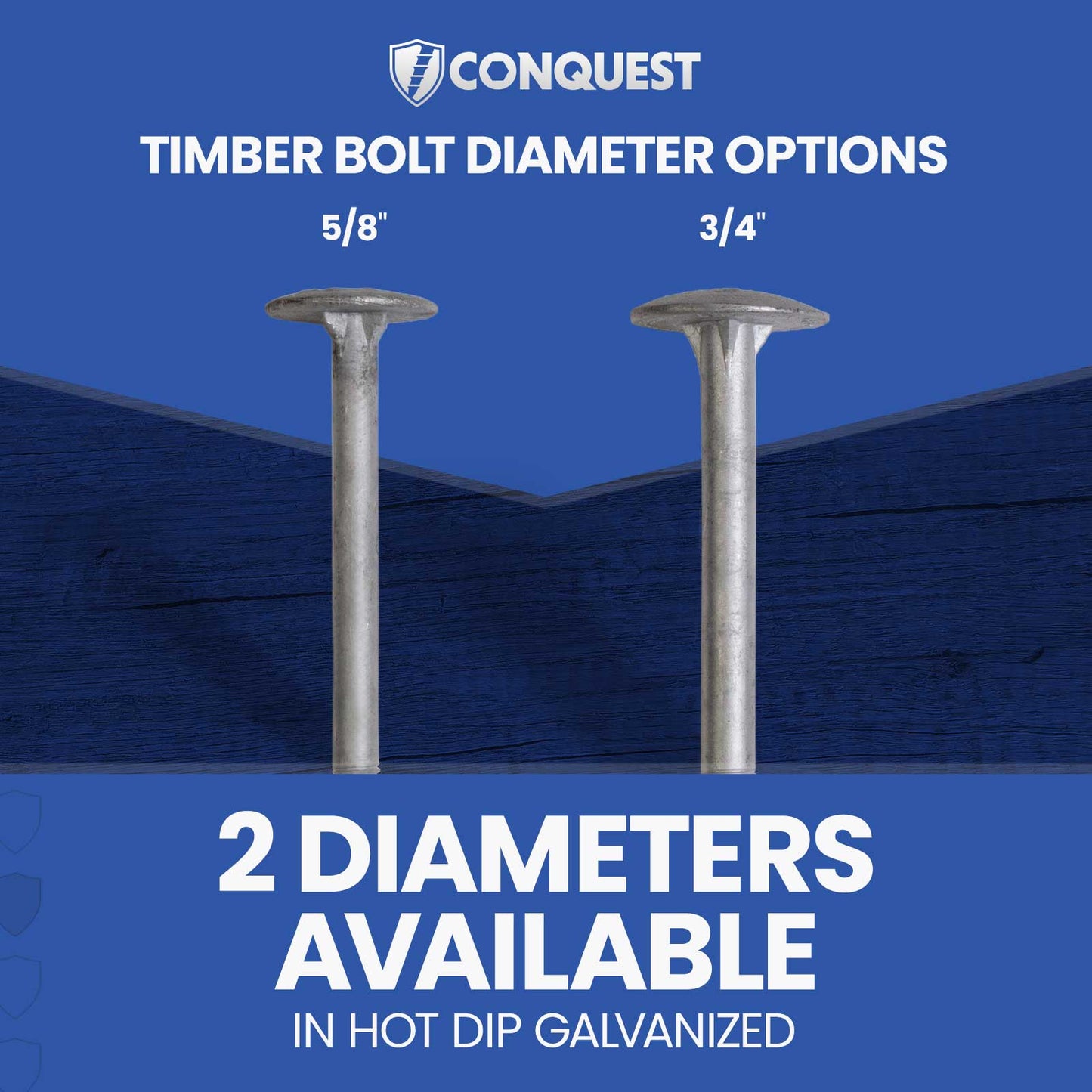 timber bolts 2 diameters available