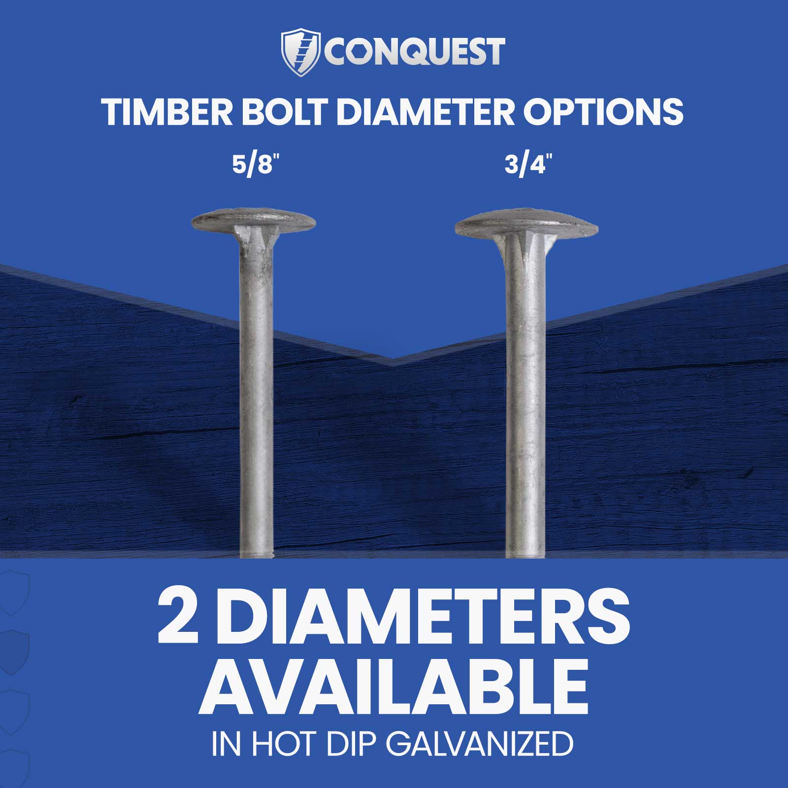 timber bolts 2 diameters available