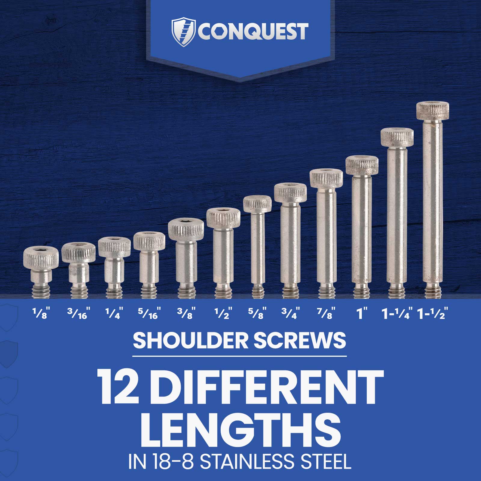 18-8 shoulder screw lengths available
