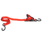 1-1/4" x 8' Sliding Ratchet Strap w/ Vinyl Coated S-Hooks