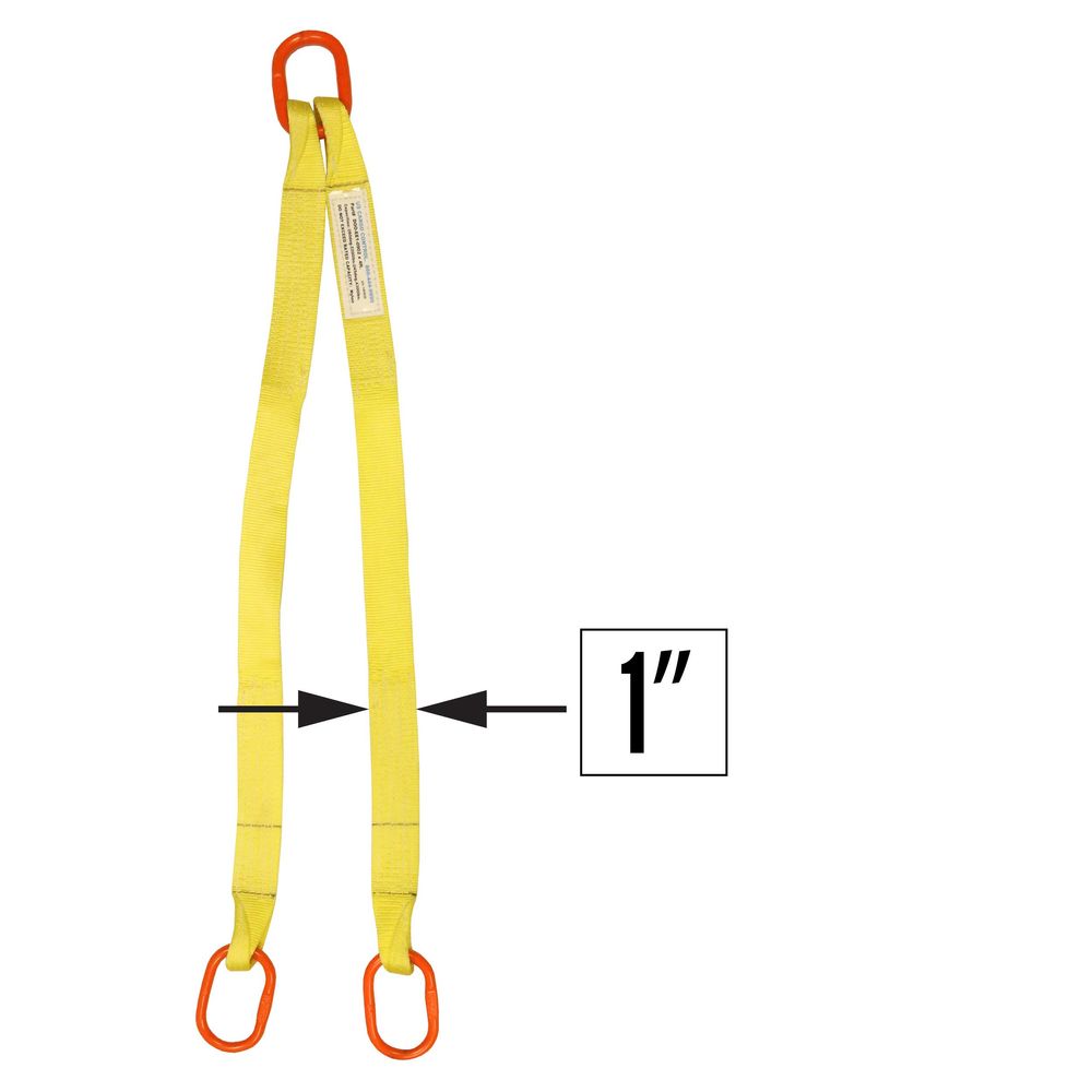 1"x10' (2 ply) Double Leg Nylon Sling w/ Master Link Both Ends