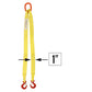 1"x14' (2 ply) Double Leg Nylon Sling w/ Master Link & Sling Hook