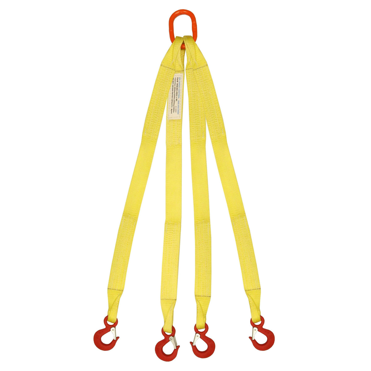 1"x4' (1 ply) Quad Leg Nylon Sling w/ Master Link & Sling Hook