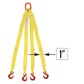 1"x10' (2 ply) Quad Leg Nylon Sling w/ Master Link & Sling Hook