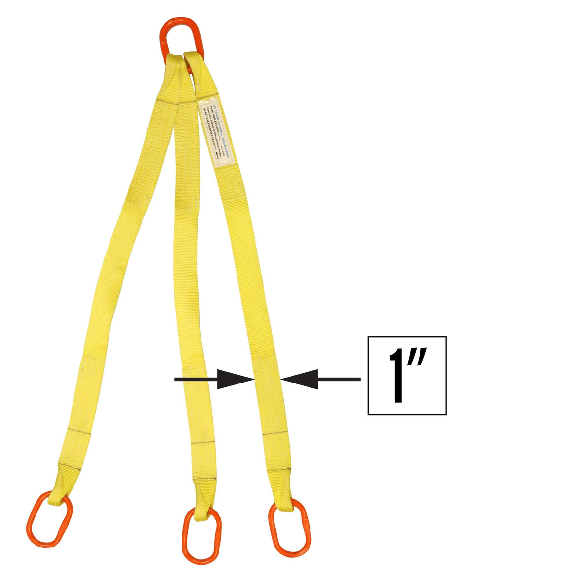 1"x12' (1 ply) Triple Leg Nylon Sling w/ Master Link Both Ends