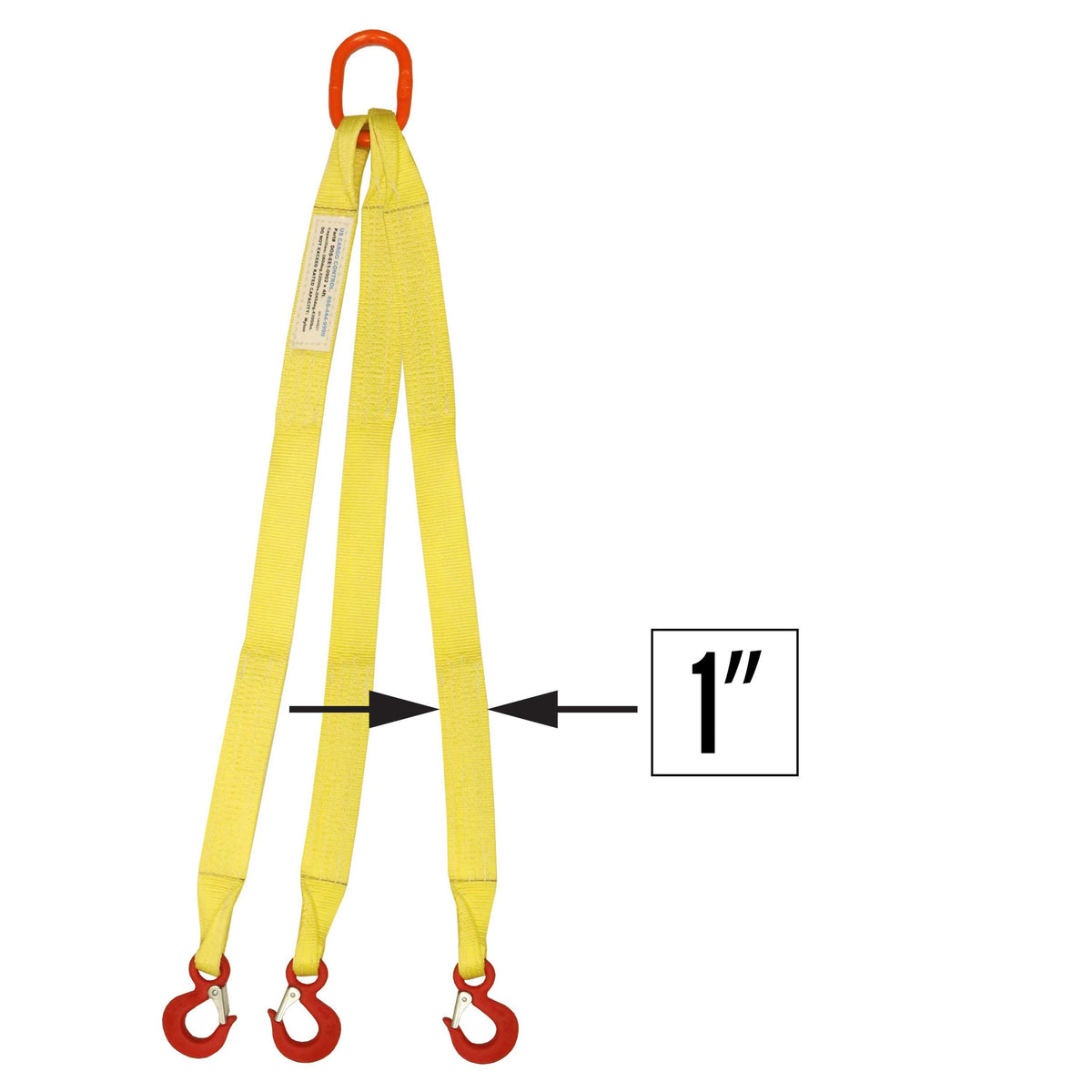 1"x20' (2 ply) Triple Leg Nylon Sling w/ Master Link & Sling Hook